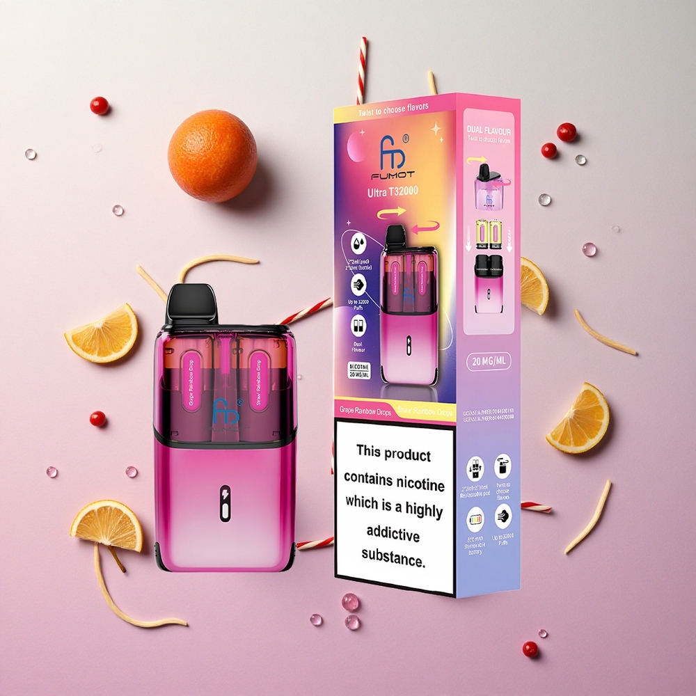 Grape Rainbow Drops - Straw Rainbow Drops Fumot Ultra 32000 Puffs 800mAh Battery Canada wholesale