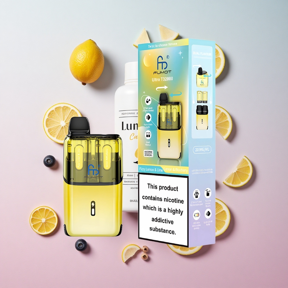 Lemon & Lime + Lemon & Blueberry Fumot Ultra T32000 Disposable Vape 32000 Puffs Type-C Fast Charging Canada wholesale