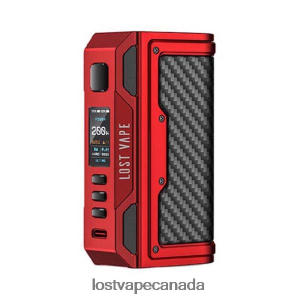 Lost Vape Thelema Quest 200W Mod 220P8B178 - Lost Vape Canada Matte Red/Carbon Fiber